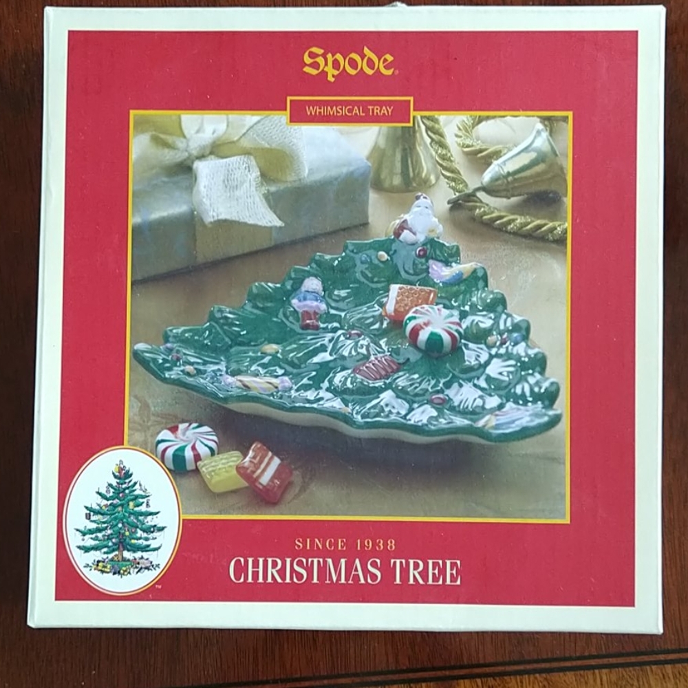 SPODE 🍬 Christmas Tree Whimsical Plate New NIB